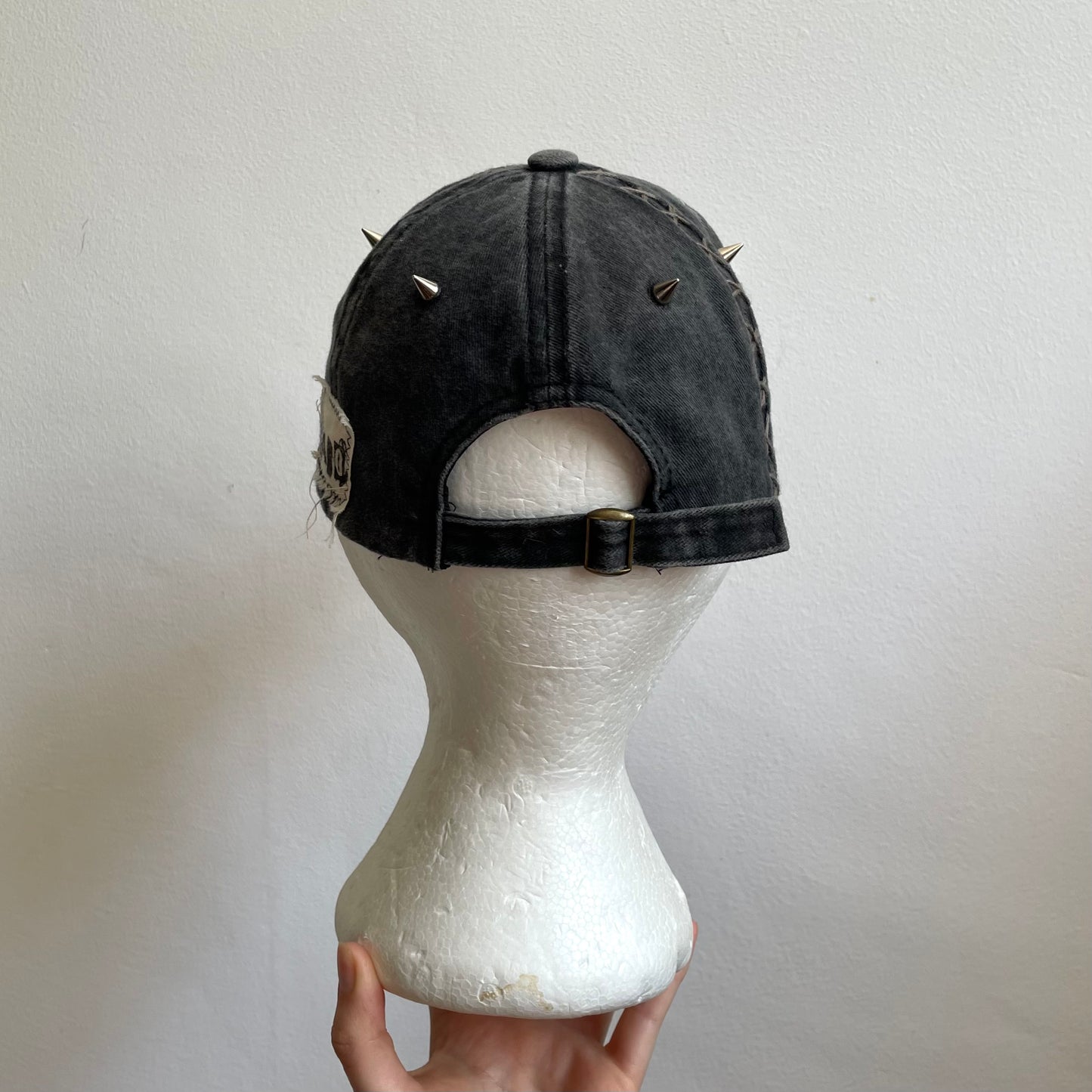 Grey denim cap