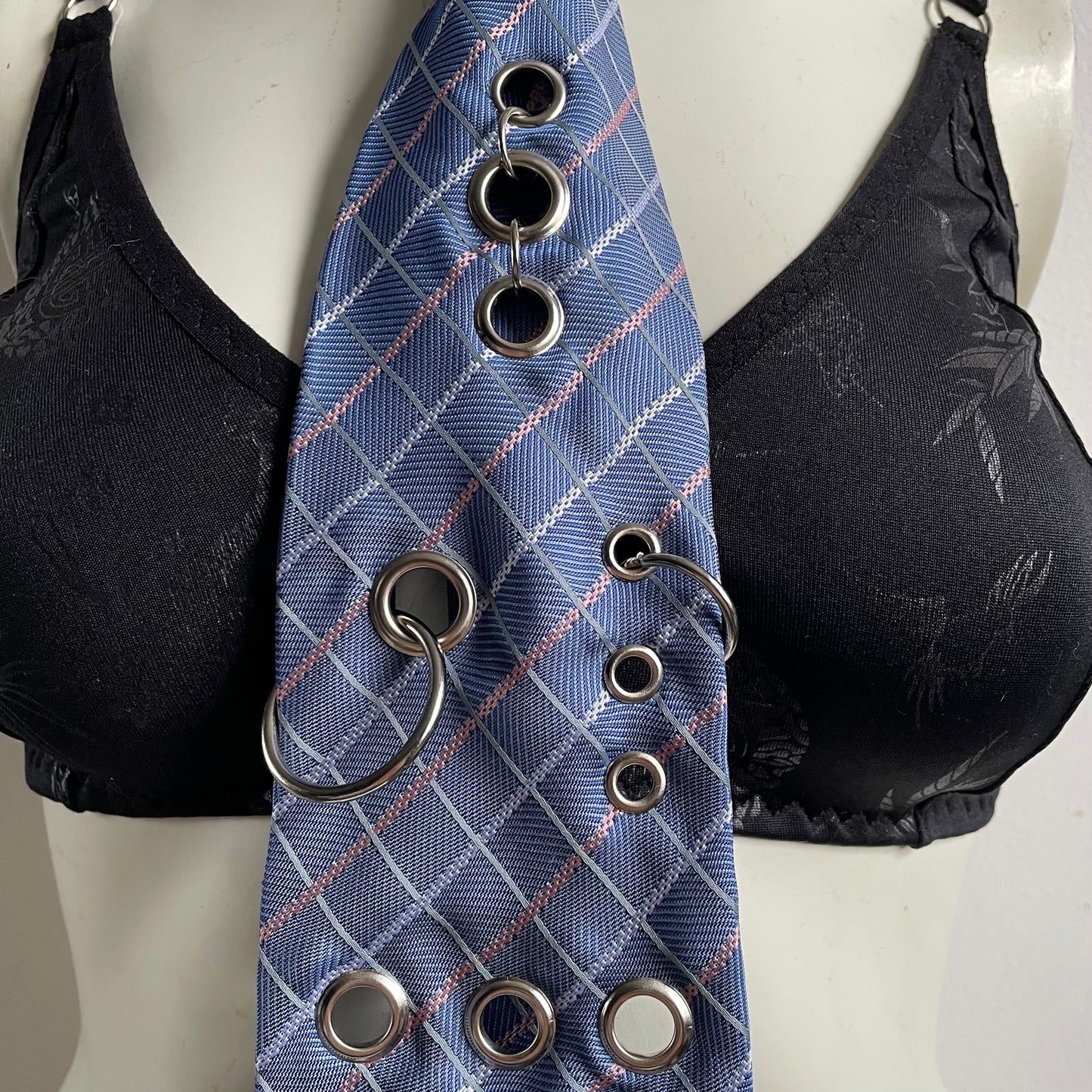 Upcycled silver hardware tie