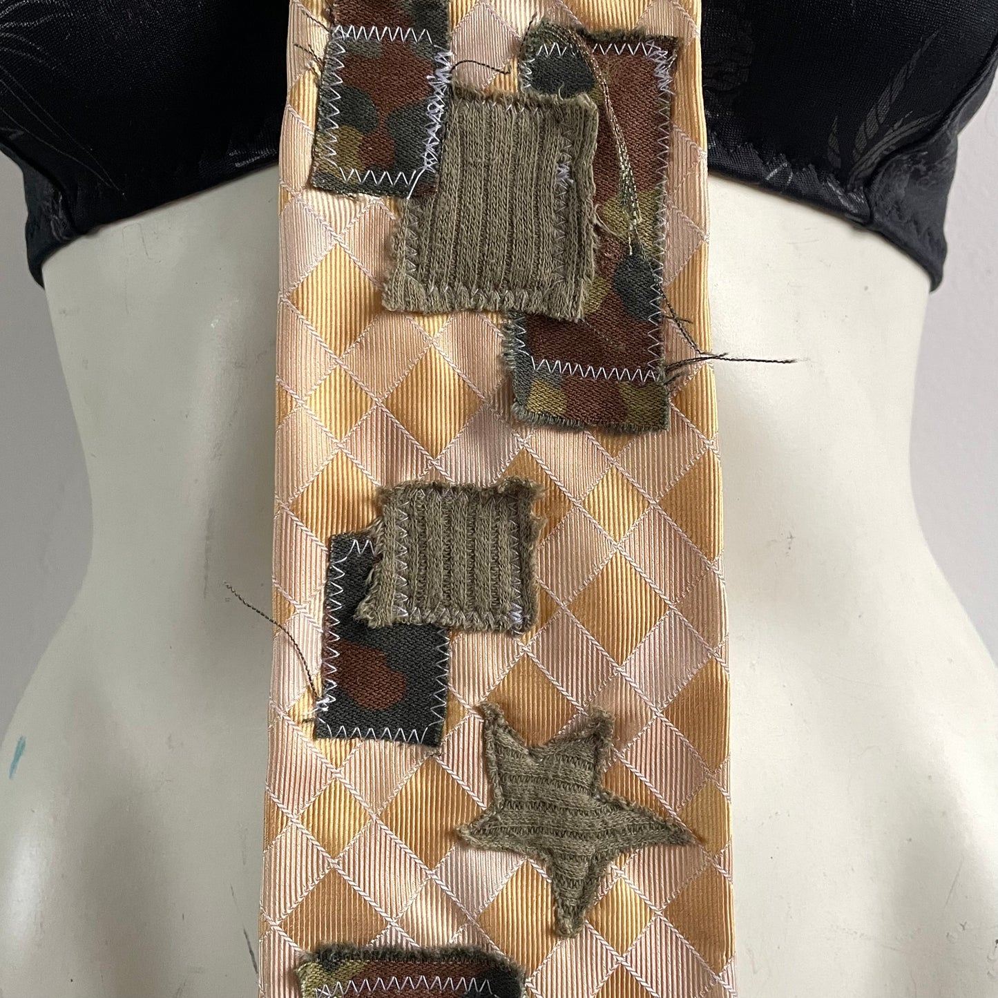 Camo patchwork tie