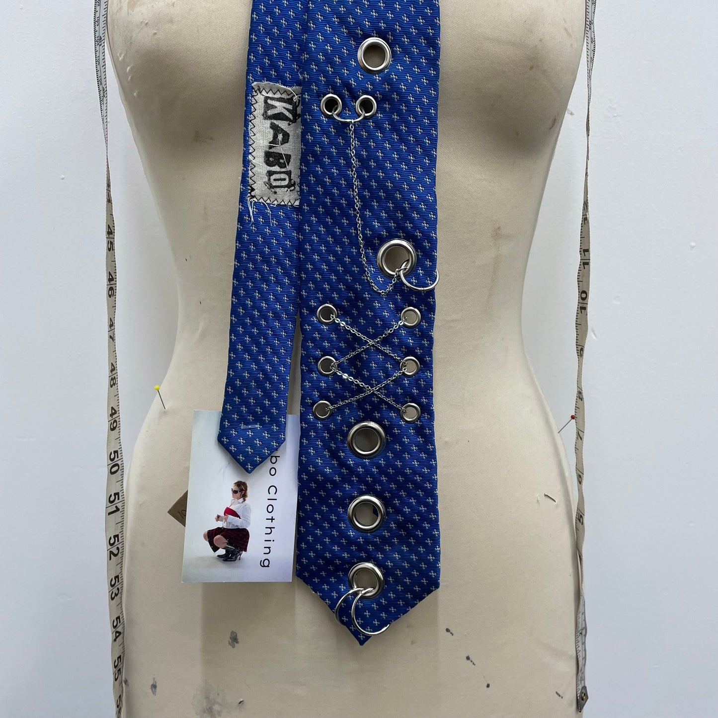 Blue hardware tie