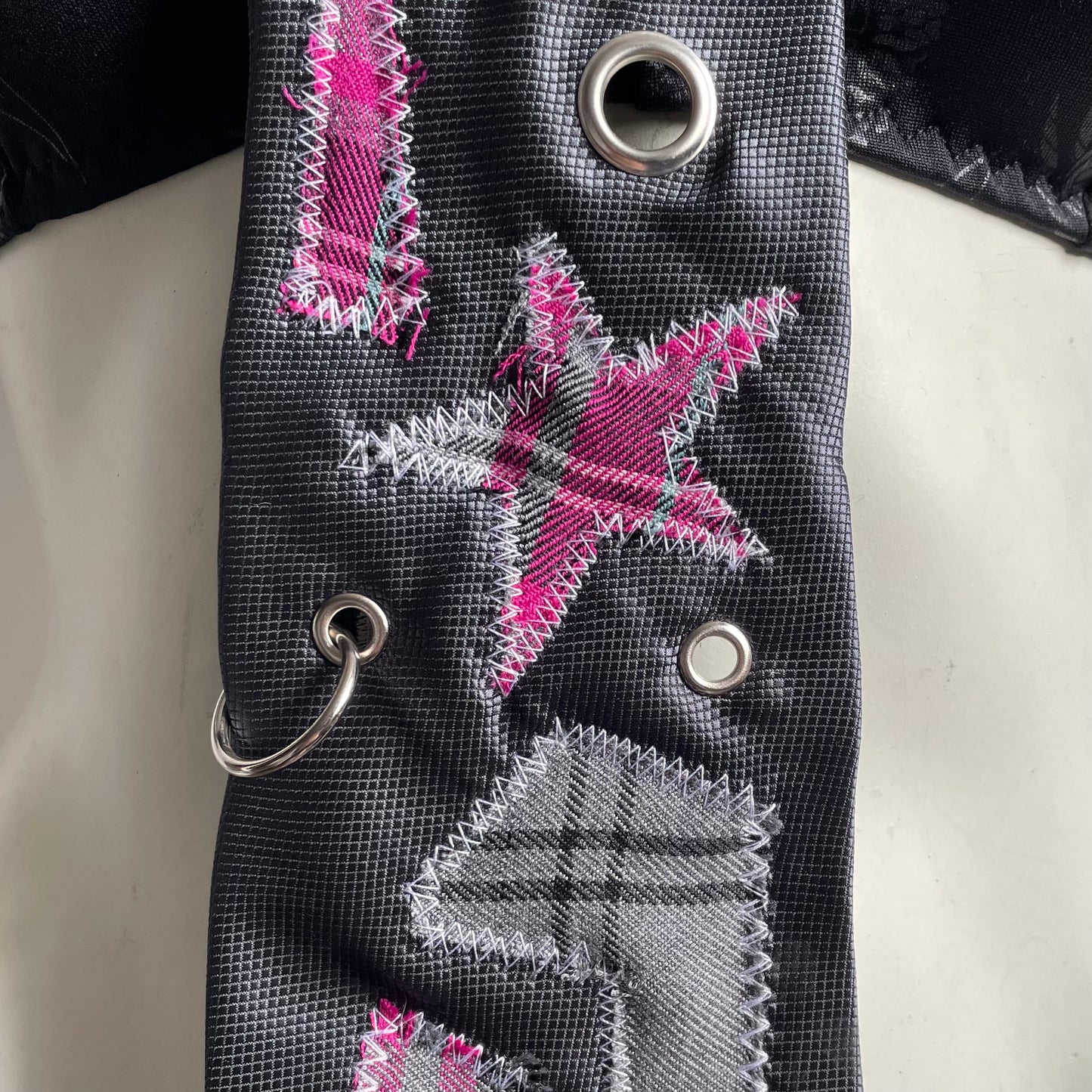 Upcycled pink tartan tie