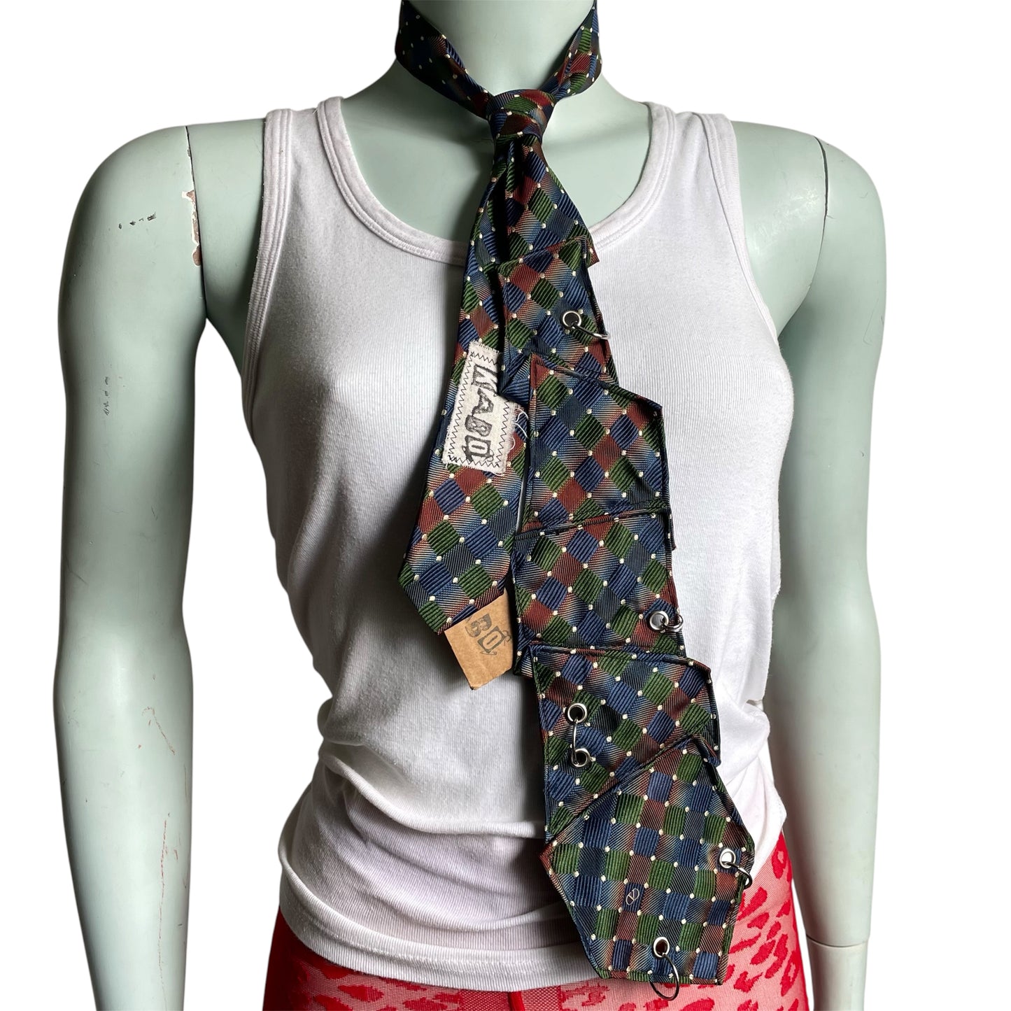 Disjointed plaid tie