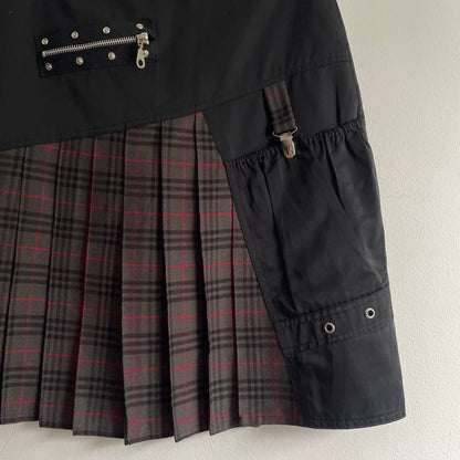 Tartan pleated front skirt