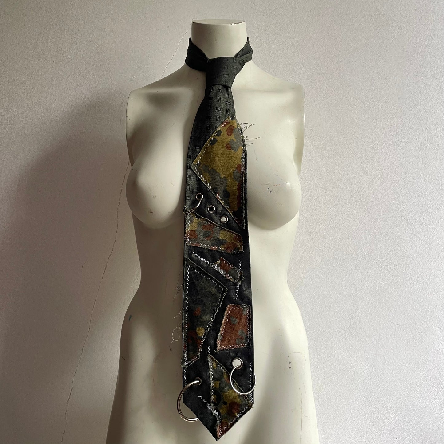 Patchwork camo tie