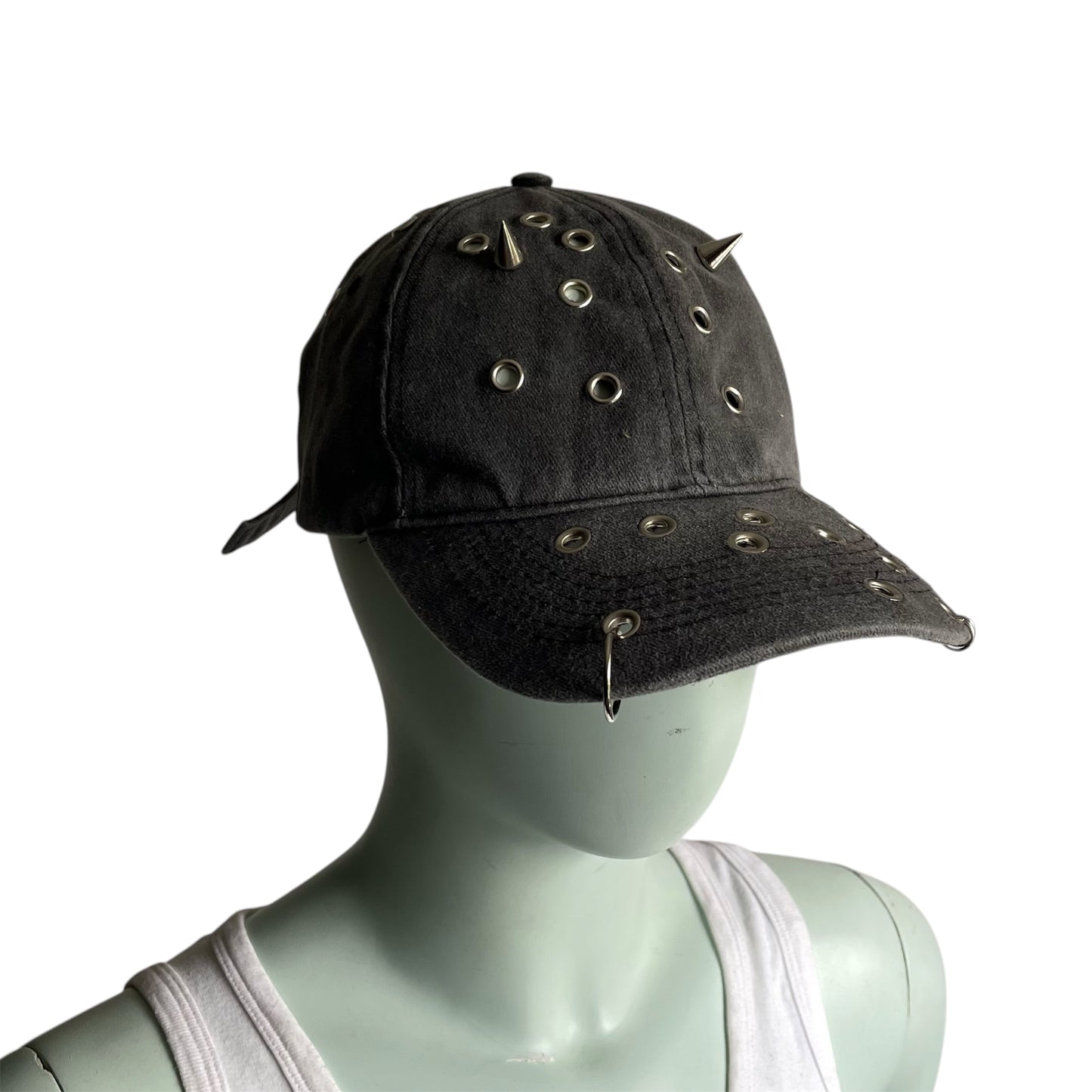 Grey eyelet cap
