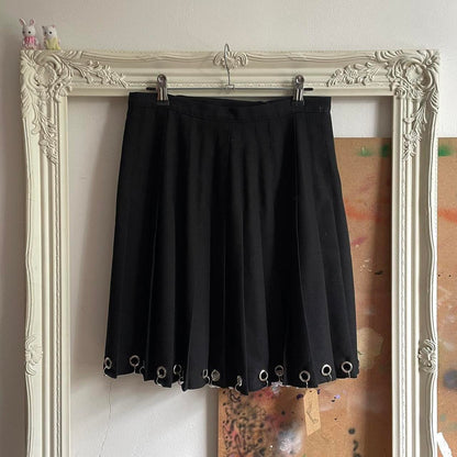 Upcycled pleated mini skirt