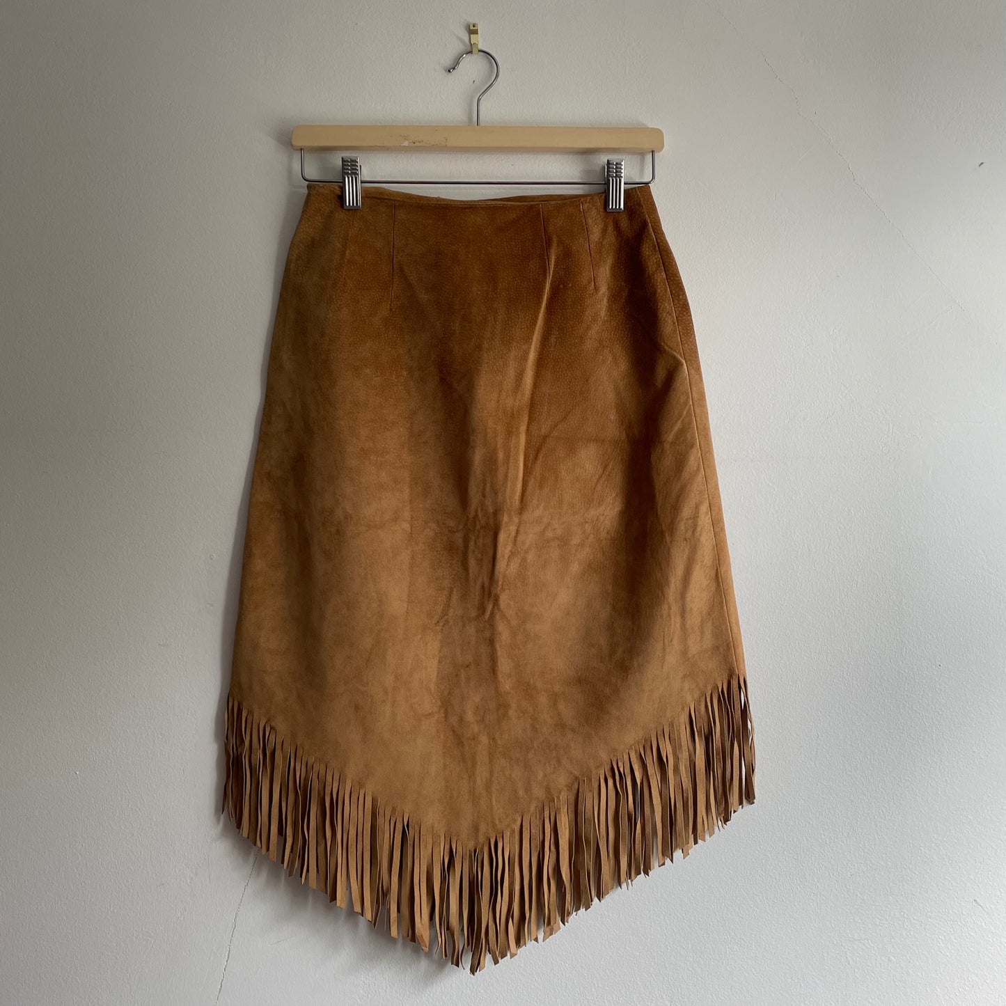 Suede tassel skirt