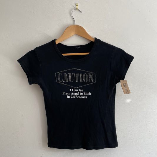 Caution baby tee