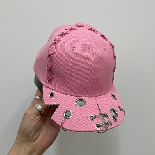 Pink cut out cap