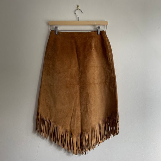 Suede tassel skirt