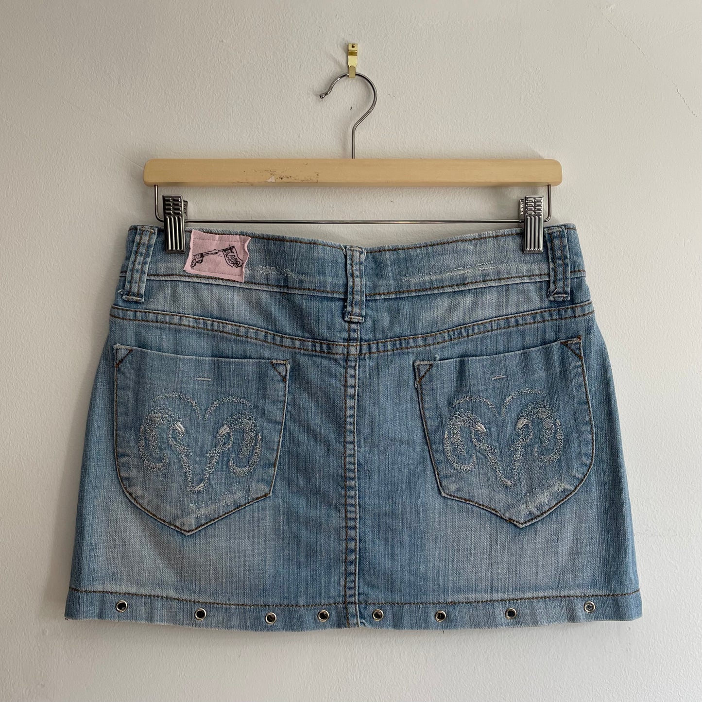 Denim eyelet skirt