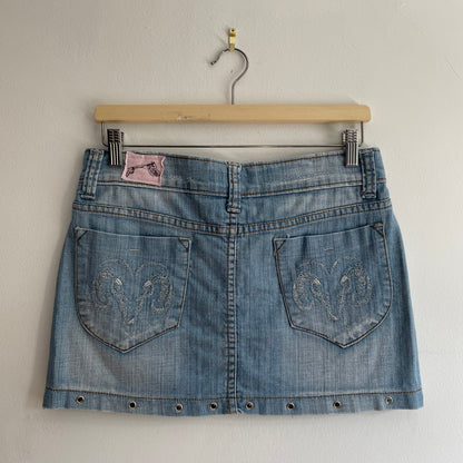 Denim eyelet skirt