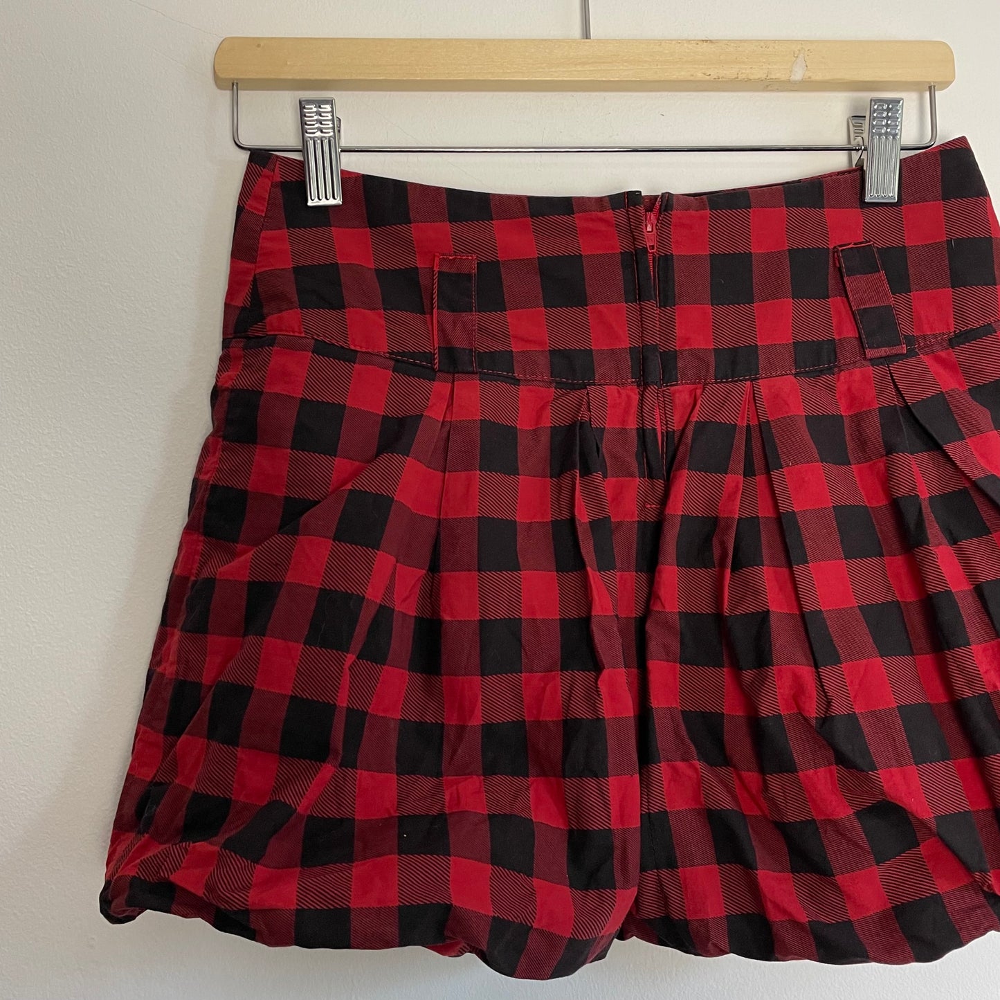 Plaid puffball skirt