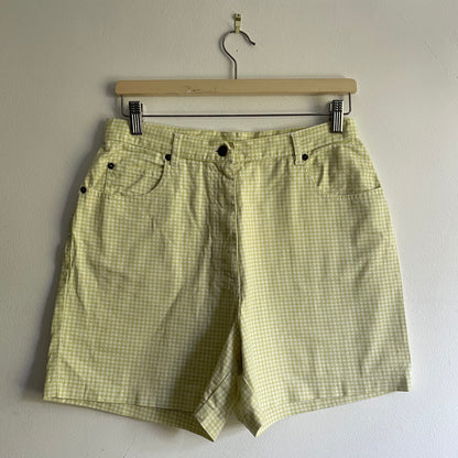 Green gingham shorts