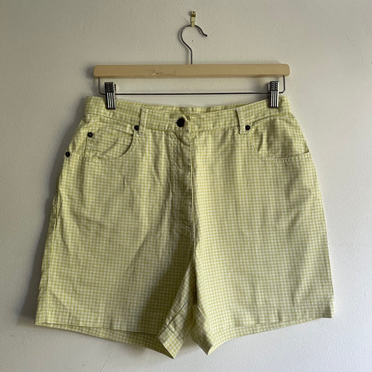 Green gingham shorts