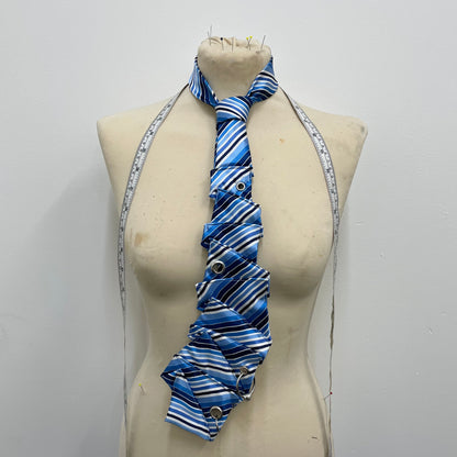 Blue disjointed tie