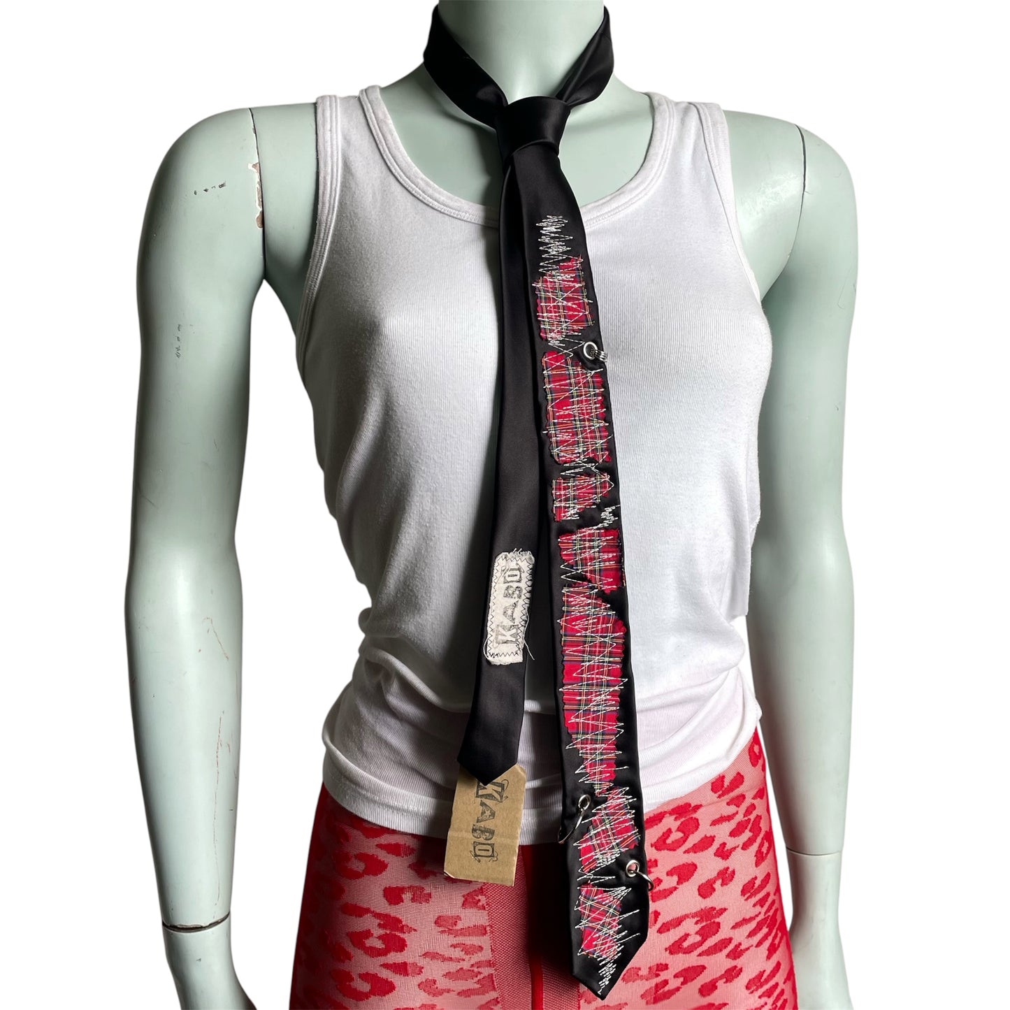 Slim tartan tie