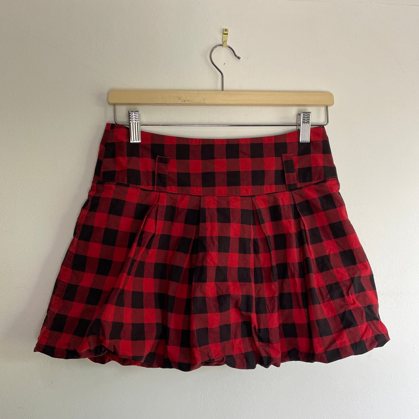 Plaid puffball skirt