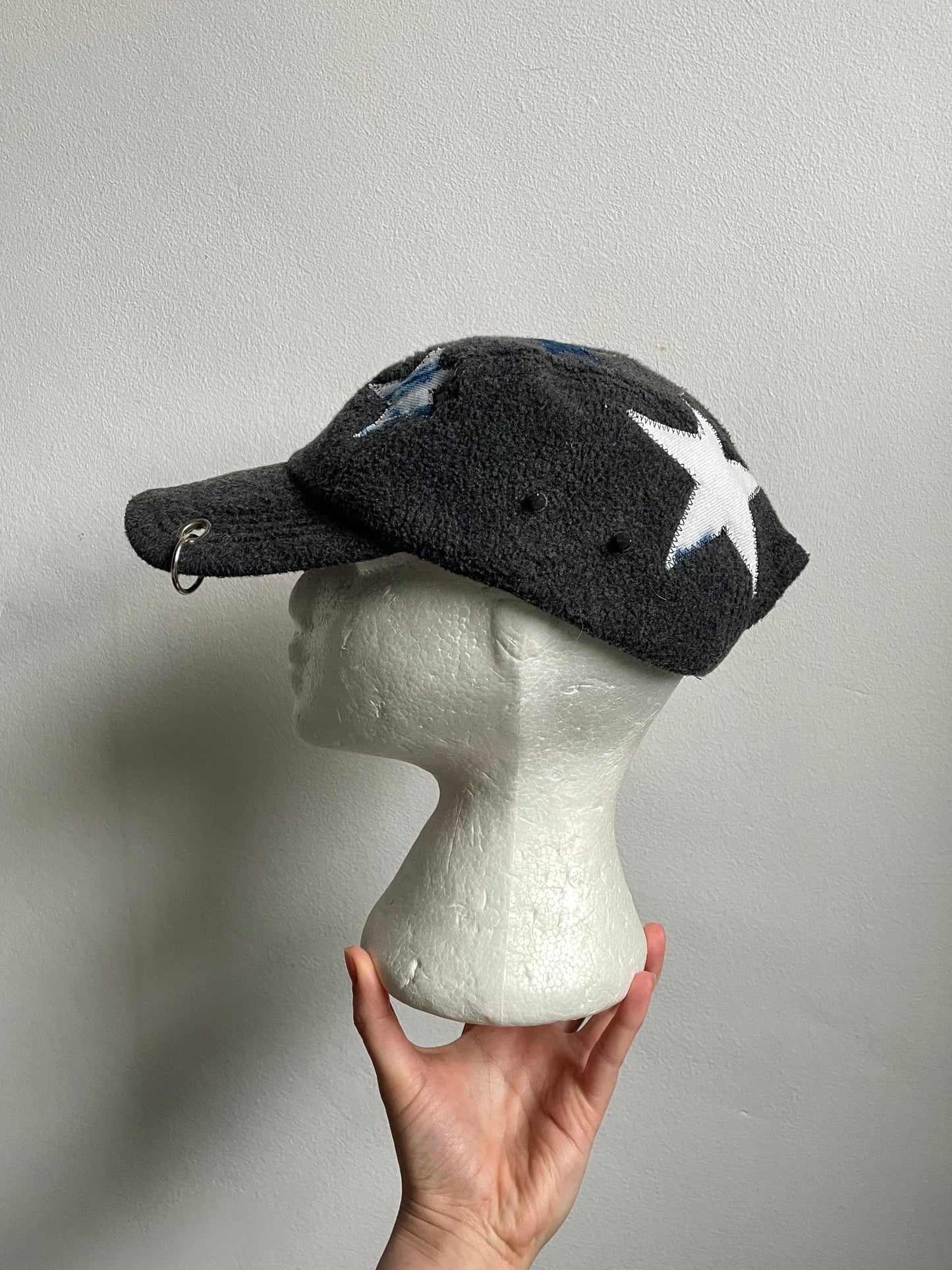 Denim star fleece cap