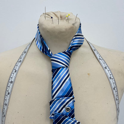 Blue disjointed tie