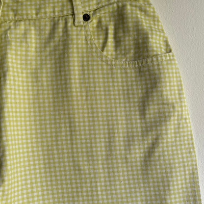 Green gingham shorts