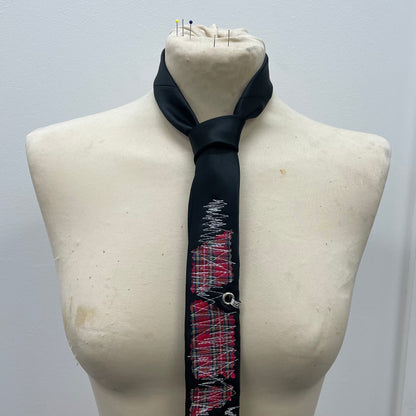 Slim tartan tie