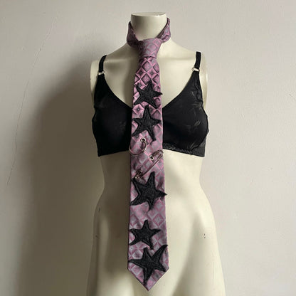 Grey star tie