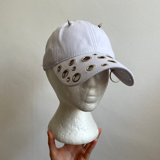 White eyelet cap