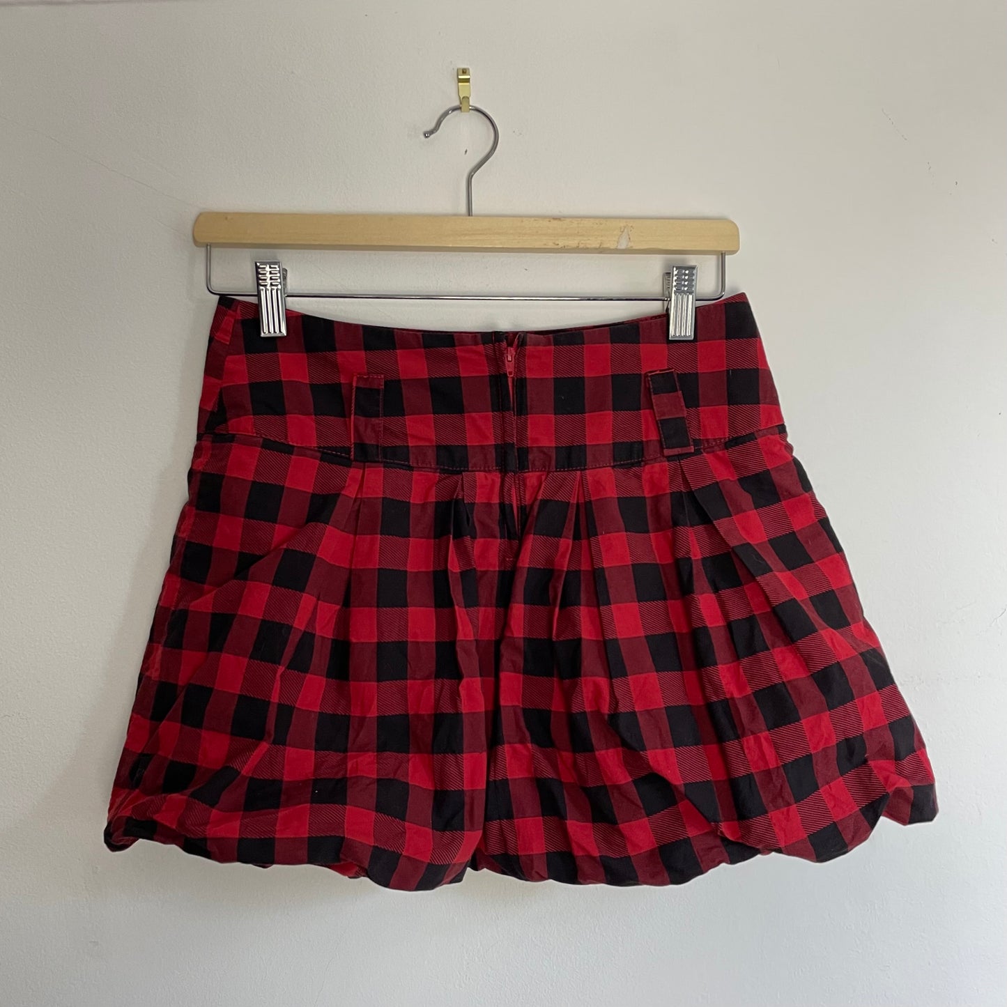 Plaid puffball skirt