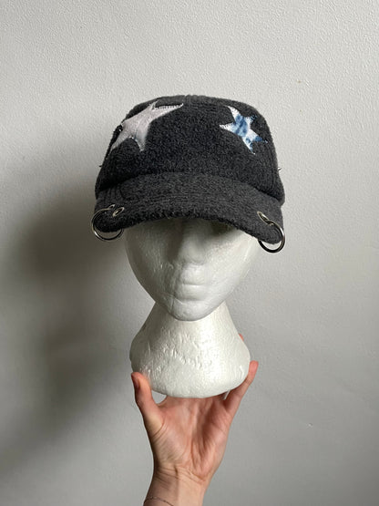 Denim star fleece cap