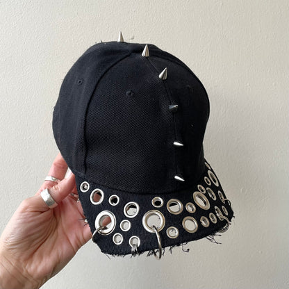 Black spike mohawk cap