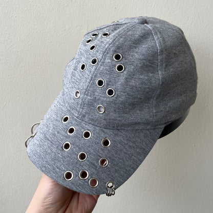 Grey eyelet cap