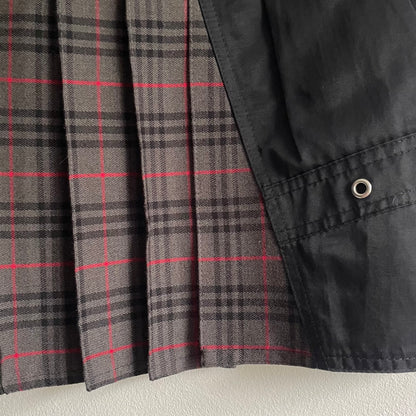 Tartan pleated front skirt