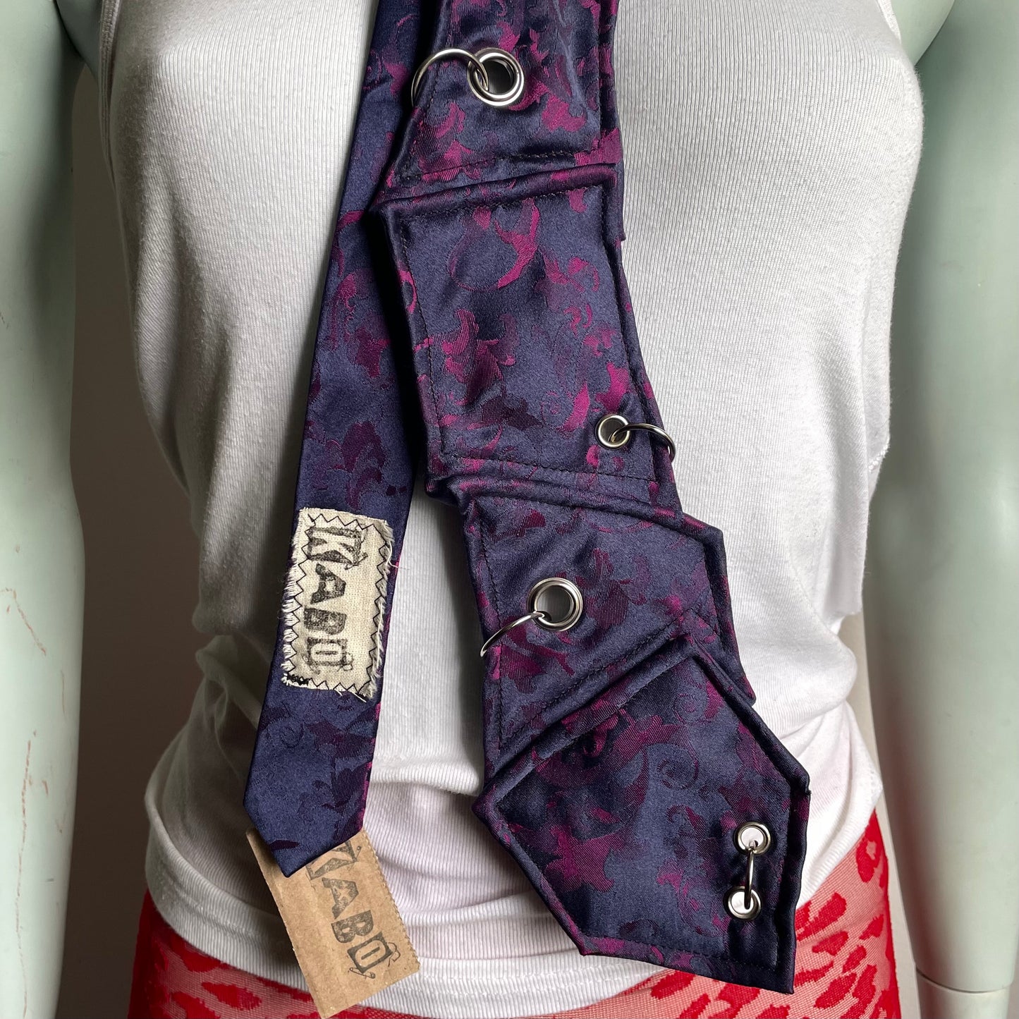 Purple disjointed tie