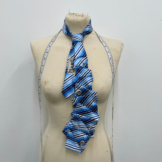 Blue disjointed tie