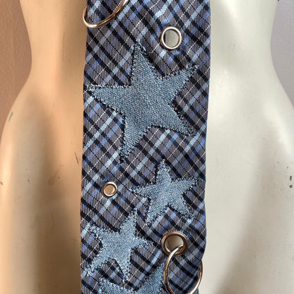 Blue plaid tie