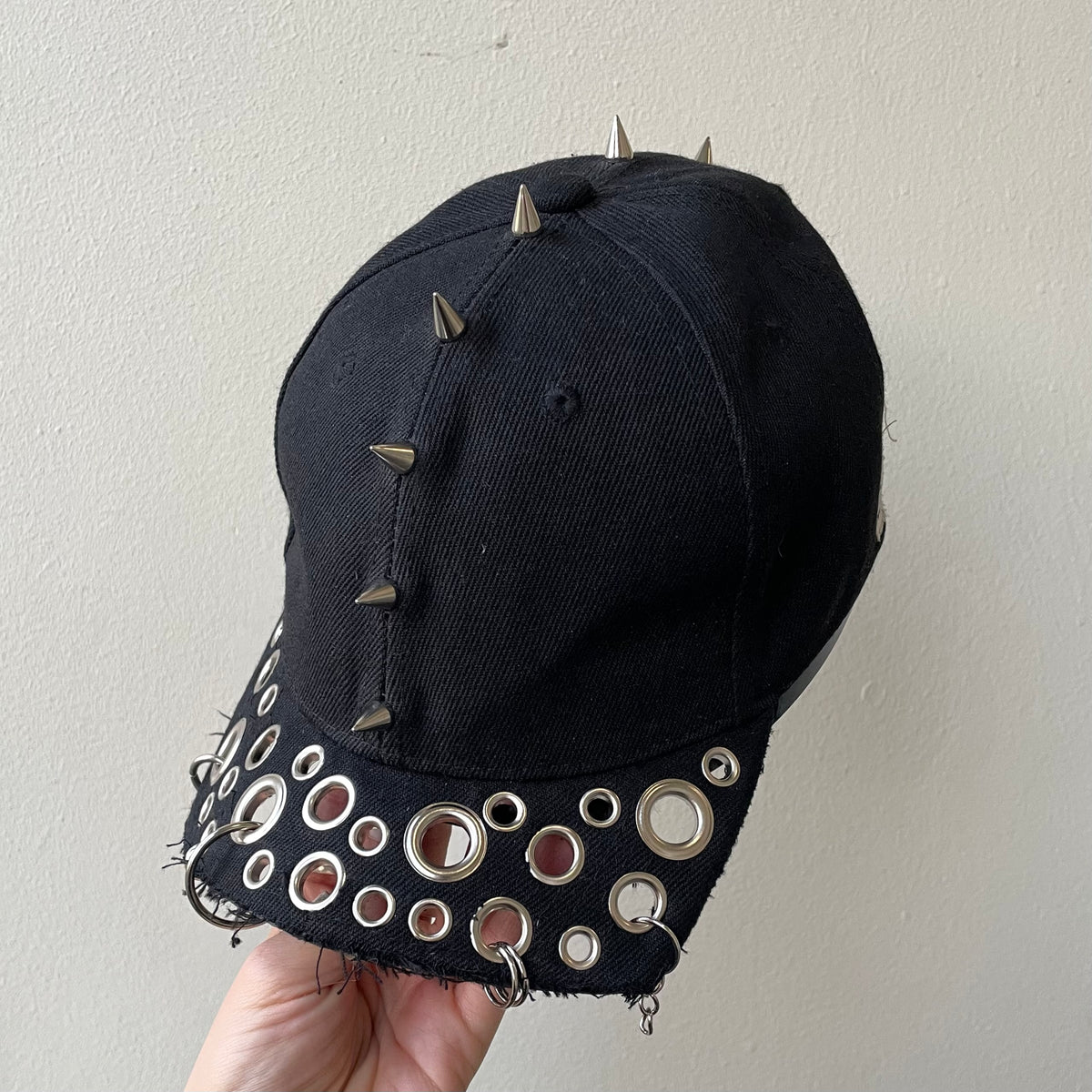 Black spike mohawk cap