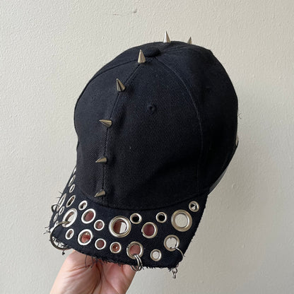 Black spike mohawk cap