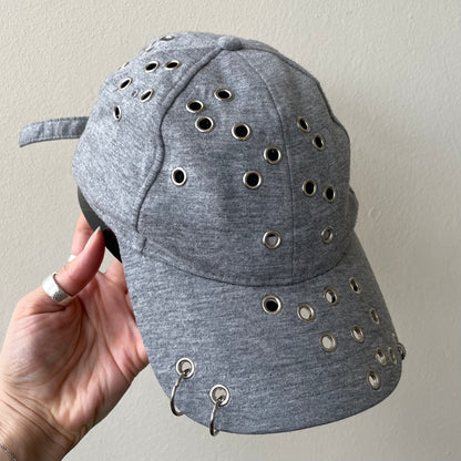 Grey eyelet cap
