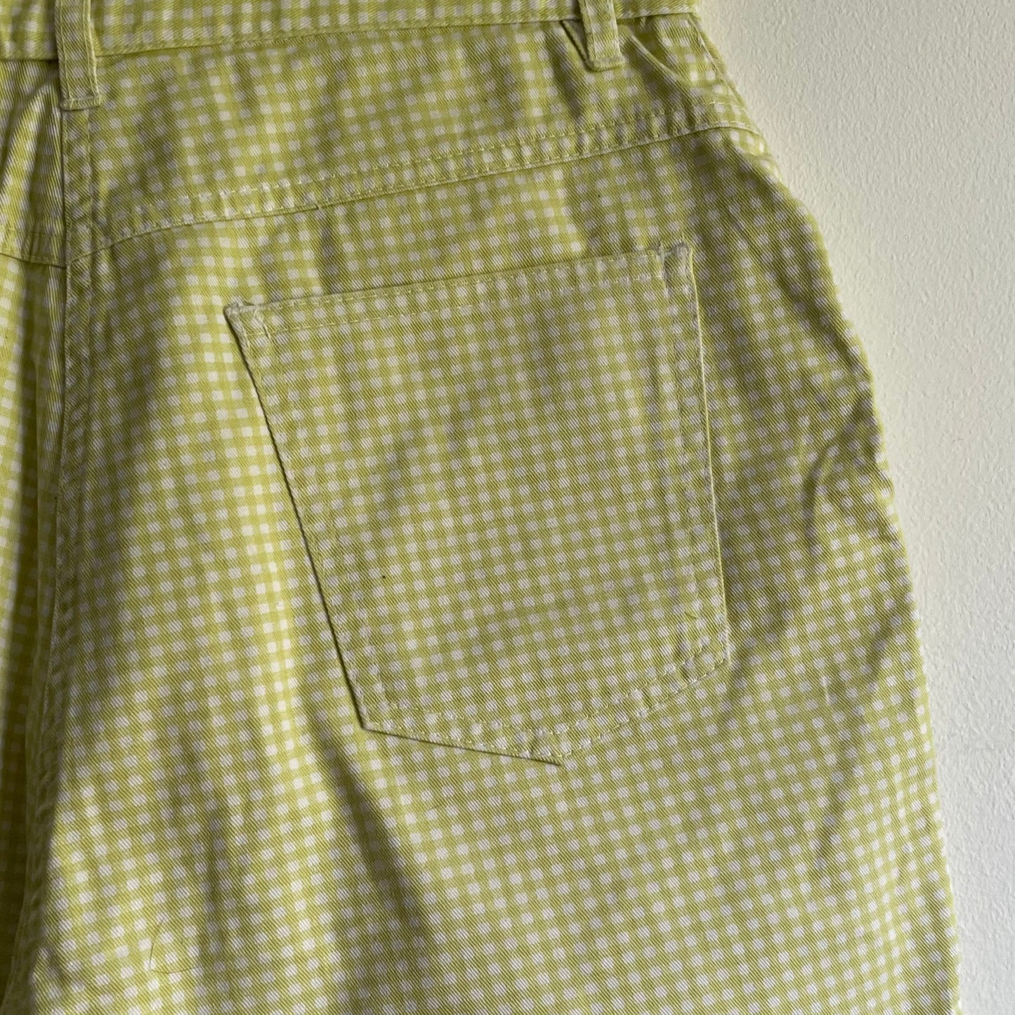 Green gingham shorts