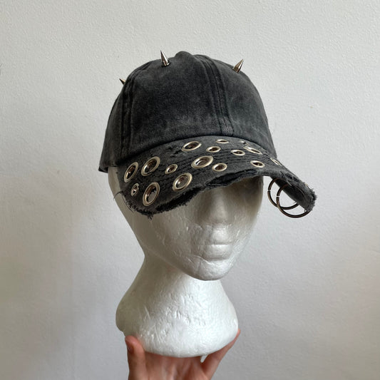 Grey denim cap