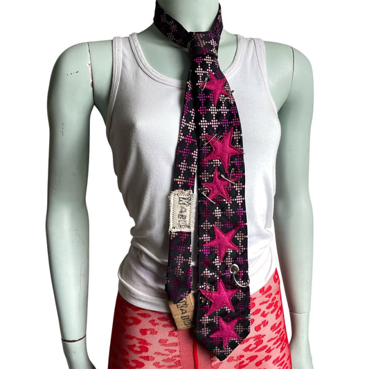 Pink star tie