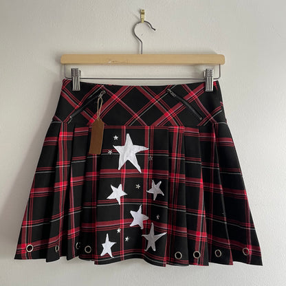 Star + eyelet pleated skirt