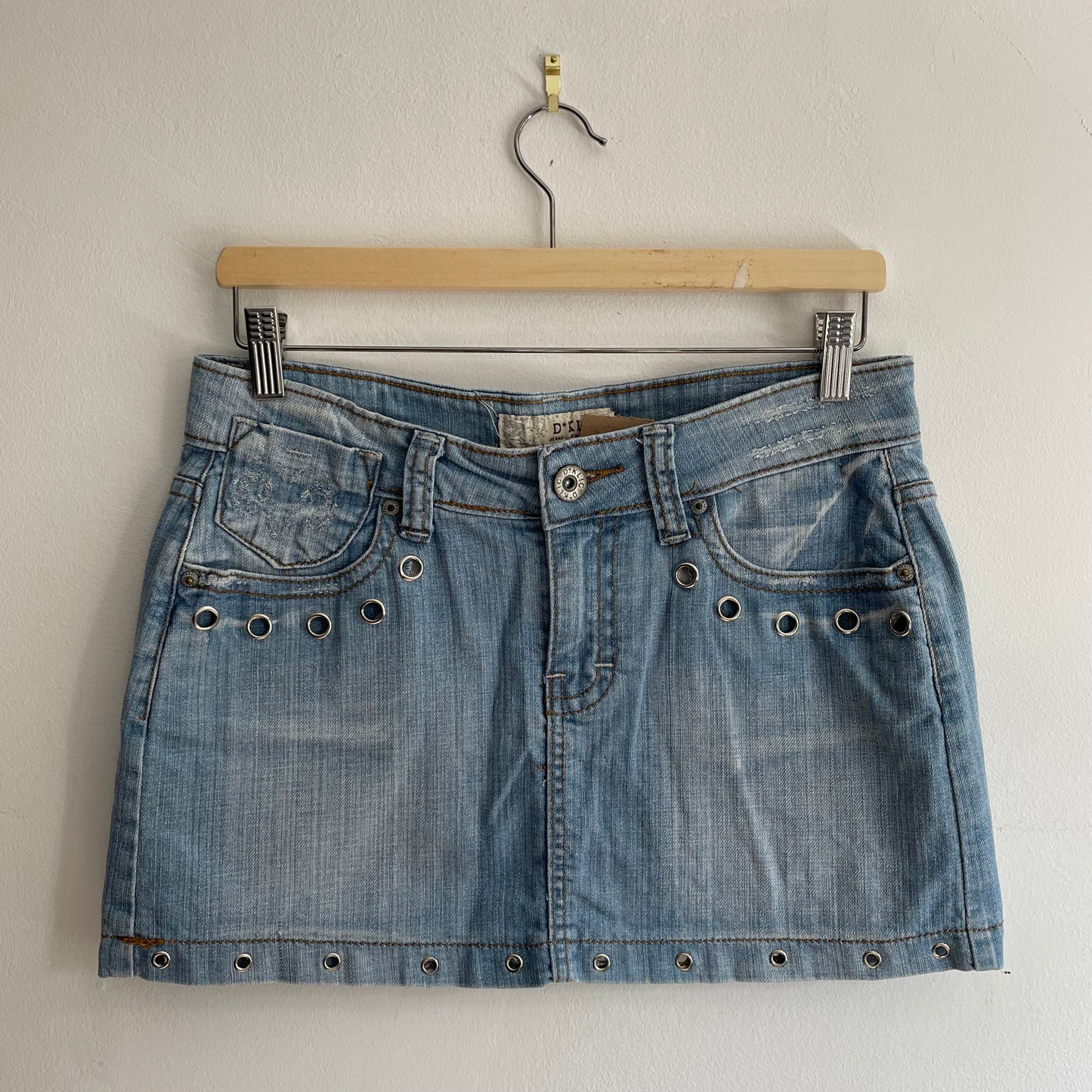 Denim eyelet skirt