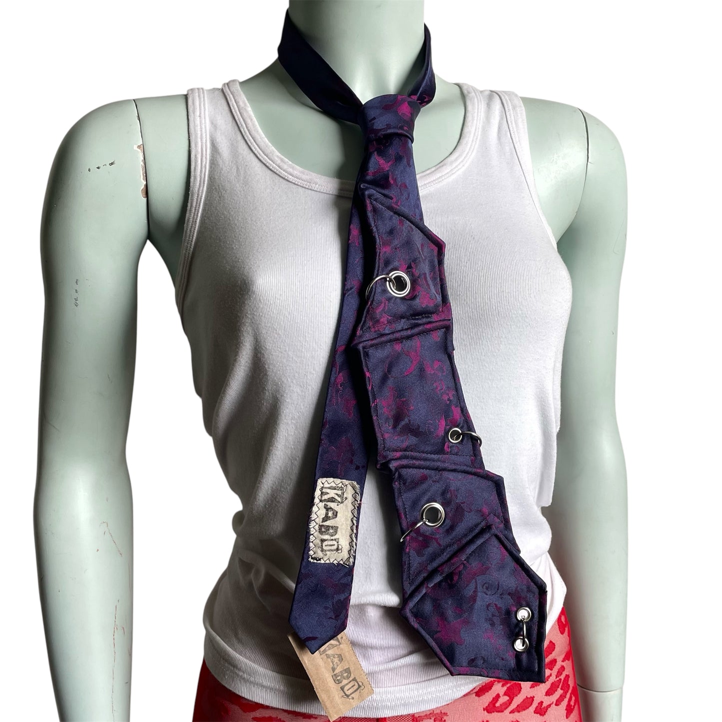 Purple disjointed tie