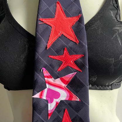 Red pink star tie