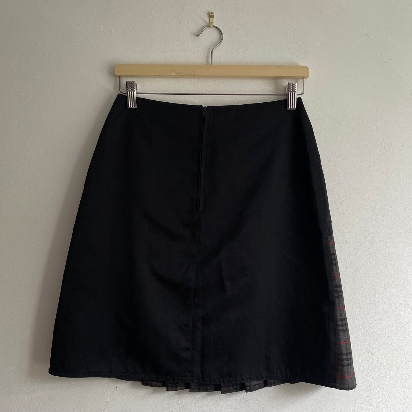 Tartan pleated front skirt