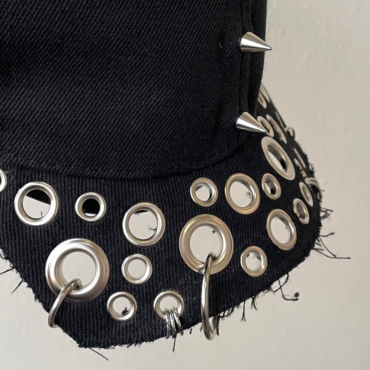 Black spike mohawk cap