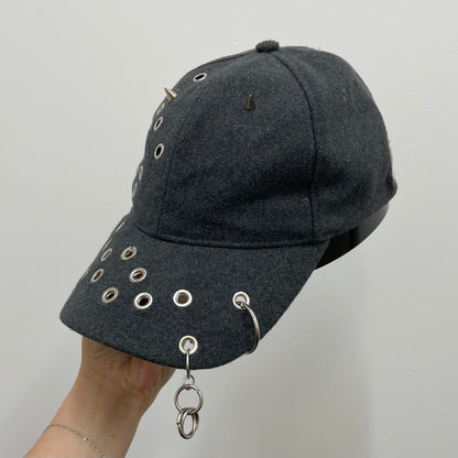 Grey eyelet cap