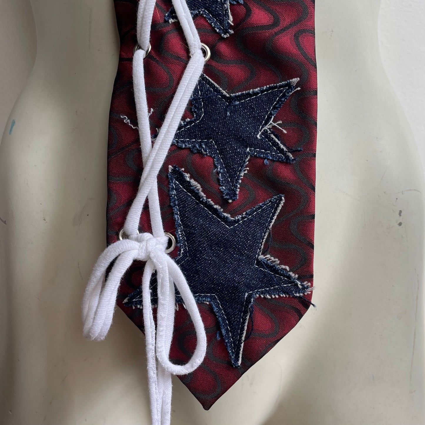 Denim star + corset tie